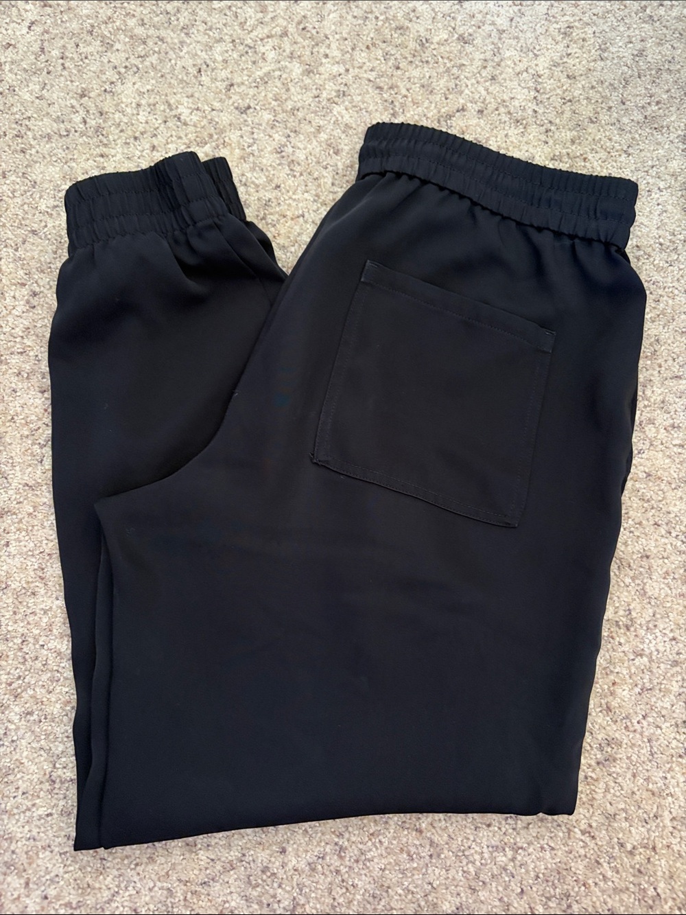 Ann Taylor Black Elastic-Waist Jogger Pants